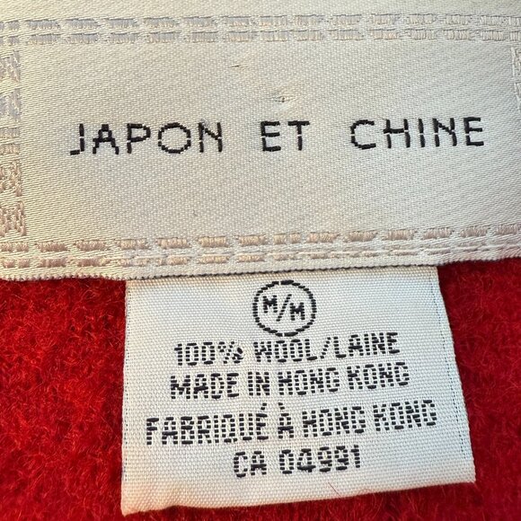 Vintage Japon et Chine Wool Cardigan – Red Folk Cottage/Western Embroidery - Picture 6 of 6